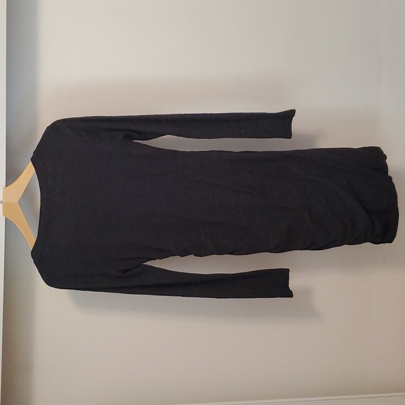 Velvet by Graham & Spencer dark grey long sleeve dress. Ruched one side. Women M - Picture 2 of 10